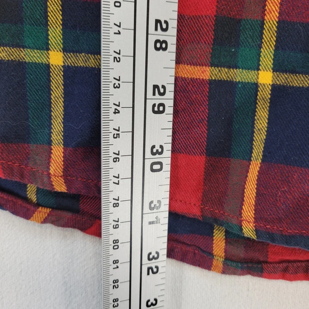 Duluth Free Swingin Flannel Shirt Mens Large Tall Red Plaid Untucked Relaxed Fit